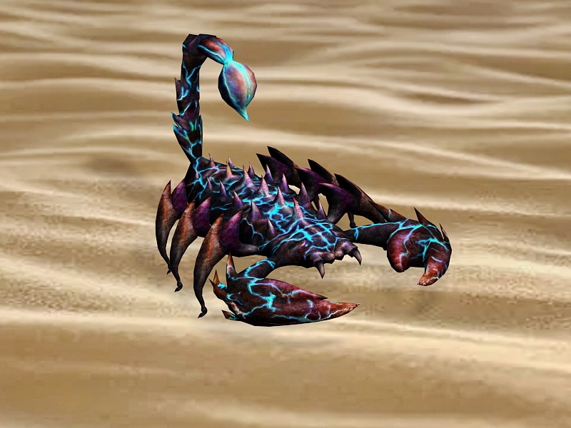 Elemental Lightning Scorpion 3d rendering