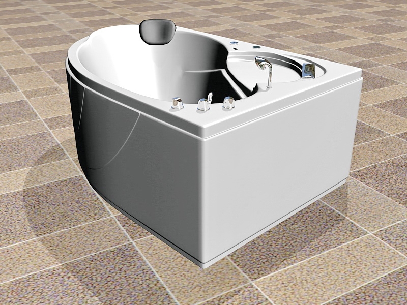 Corner Bathtub Design 3d rendering