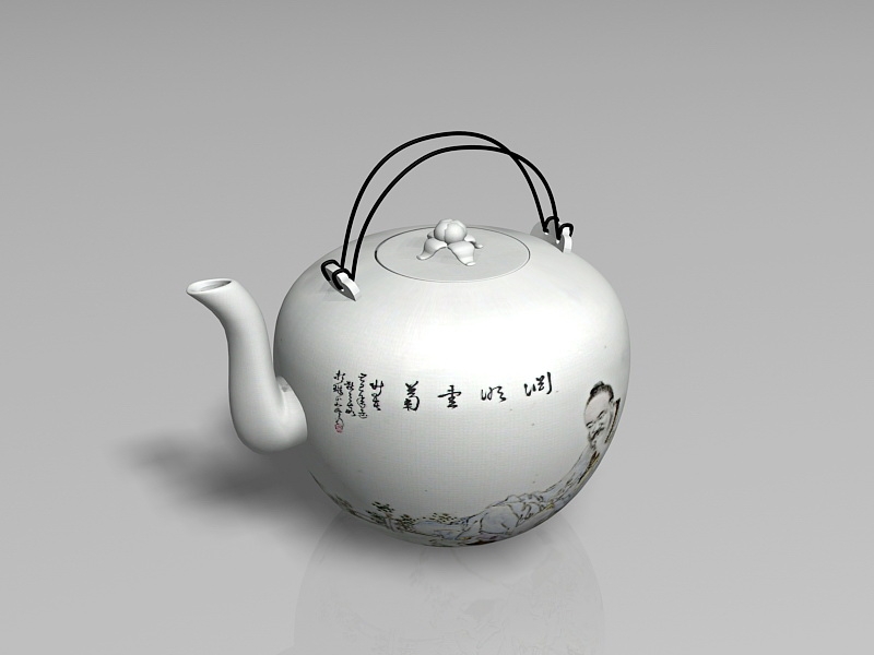Traditional Chinese Teapot 3d rendering