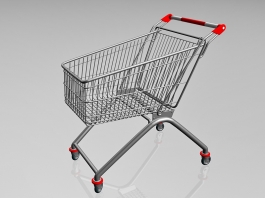 Wire Shopping Cart 3d preview