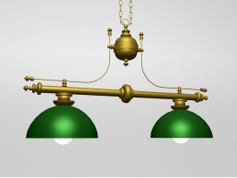 Antique Brass Billiard Table Pendant Lighting 3d preview