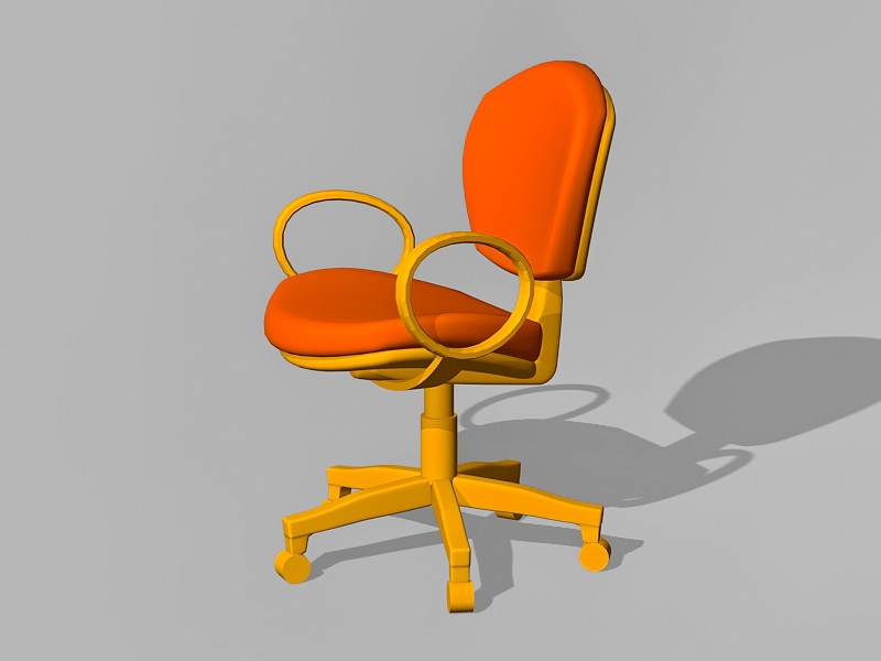 Orange Office Chair 3d rendering