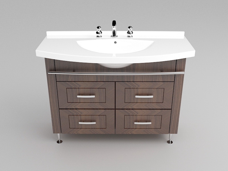 Small Bathroom Sink and Vanity 3d rendering