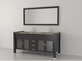 Double Sink Bathroom Vanity 3d preview