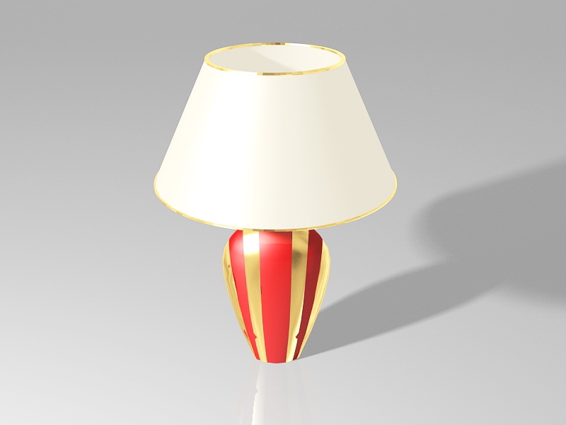 Red Ceramic Table Lamp 3d rendering