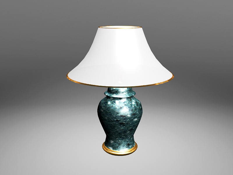 Emerald Green Table Lamp 3d rendering