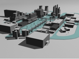 Industrial Chemical Plant 3d model preview