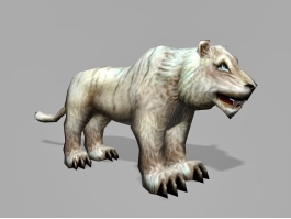 Low Poly White Tigon 3d preview