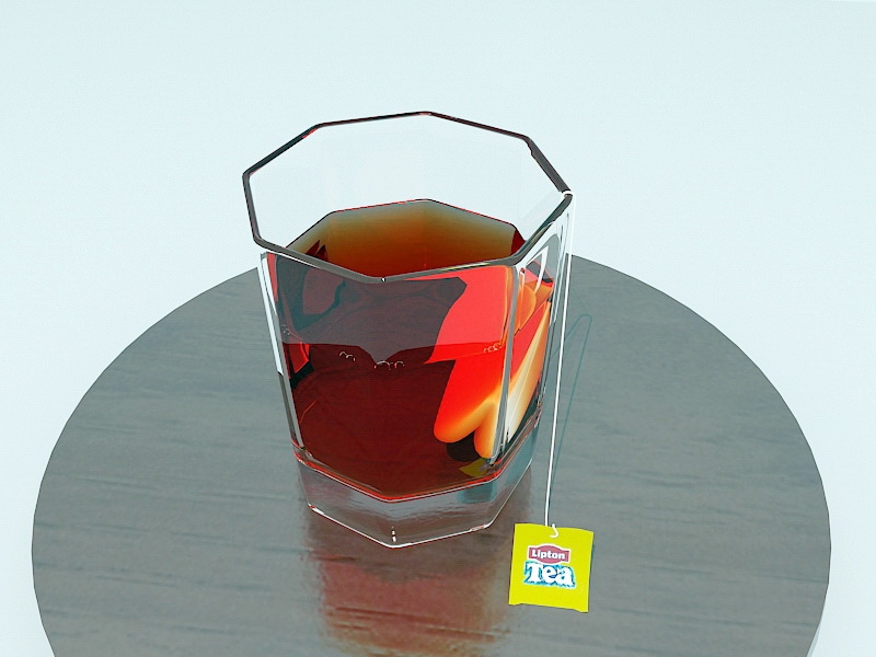 Red Tea in A Glass 3d rendering
