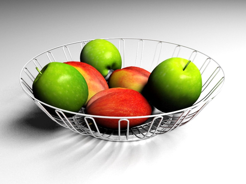Fruits in Basket 3d rendering