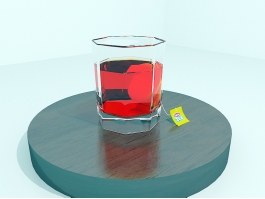Red Tea in A Glass 3d model preview