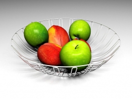 Fruits in Basket 3d model preview