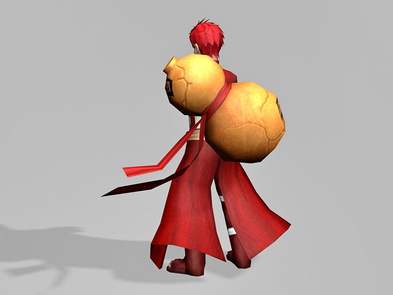 Gaara Naruto Character 3d rendering