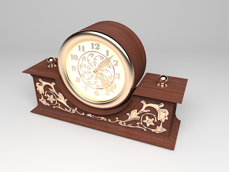 Antique Mantel Clock 3d rendering