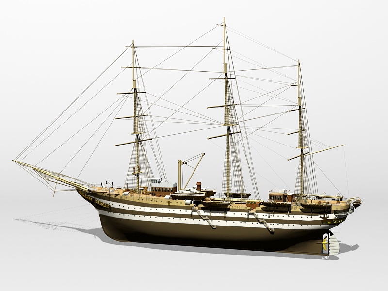 Amerigo Vespucci Tall Ship 3d rendering