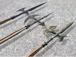 Medieval Halberd Weapons 3d preview