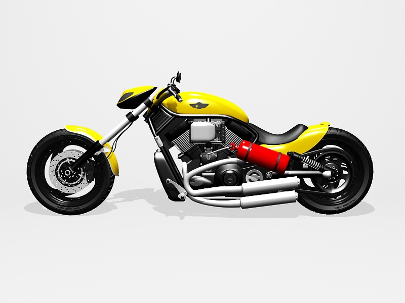 Harley-Davidson Sportster Yellow 3d rendering