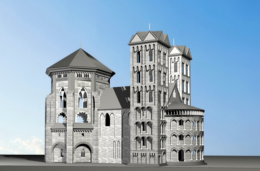 Old Castle Architecture 3d rendering