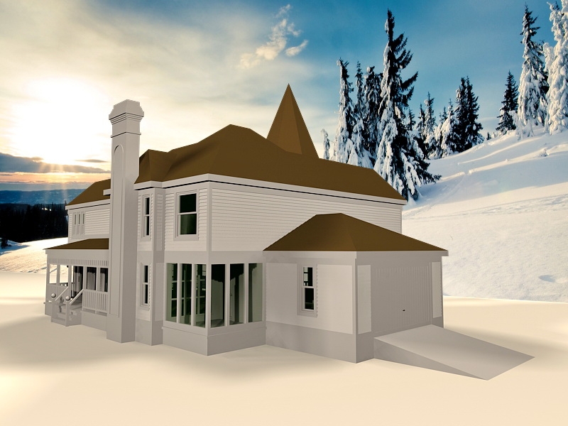 Victorian House Exterior 3d rendering