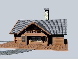 Rustic Modern Cabin 3d model preview