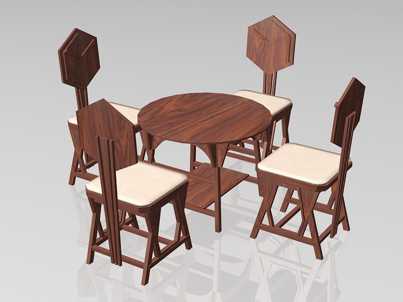 Rustic Country Dining Room Set 3d rendering