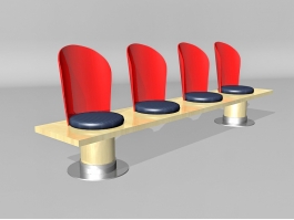 Fixed Public Seat 3d preview