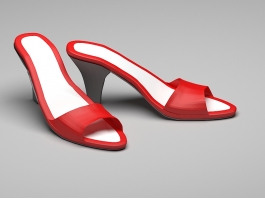 Red High Heel Slippers 3d preview