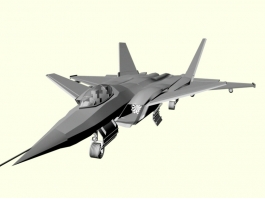 J-20 Chinese Fifth-generation Fighter Aircraft 3d model preview