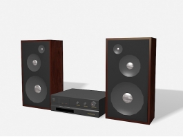 Speakers and Amplifier 3d preview