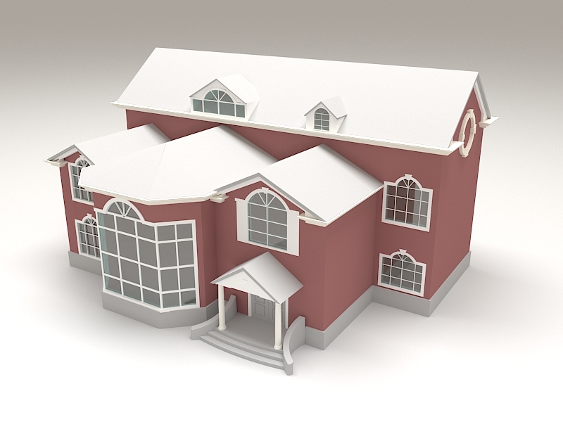 2 Story House Exterior Design 3d rendering