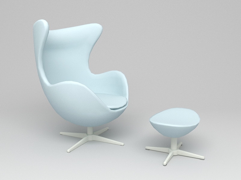 Egg Chair & Ottoman 3d rendering