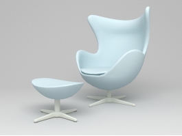 Egg Chair & Ottoman 3d model preview