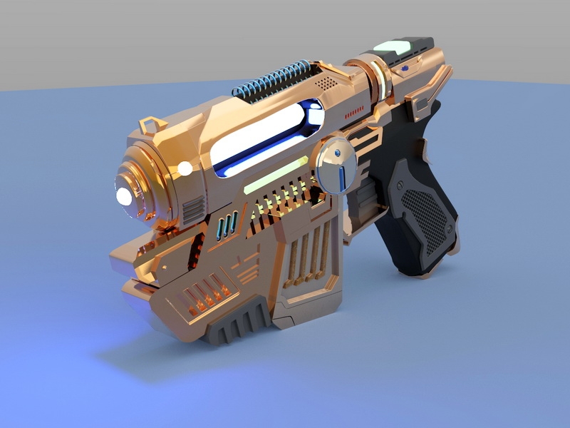 Sci-Fi Pistol Design 3d rendering