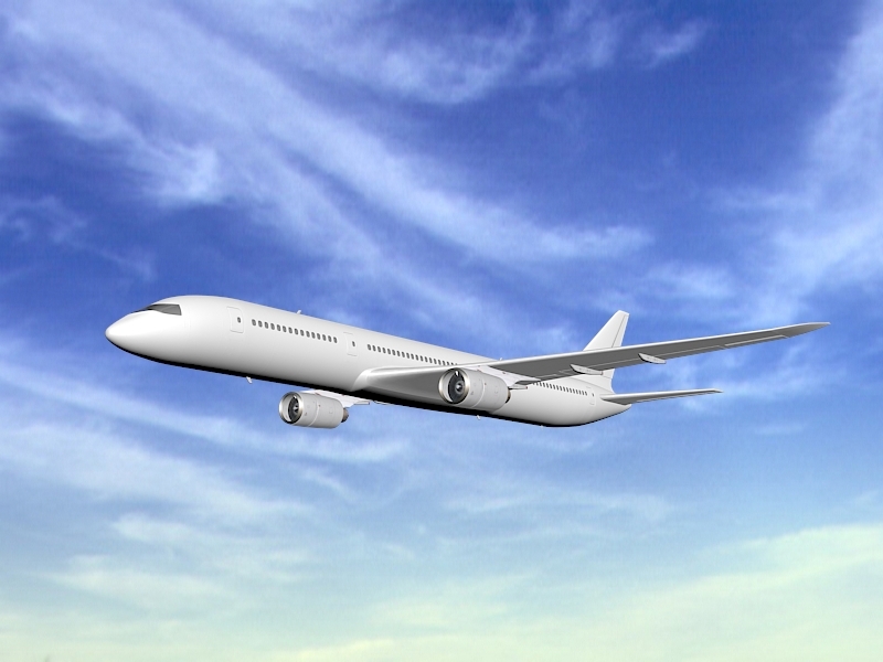 Airbus A350 Airliner 3d rendering