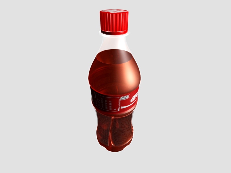 Classic Coca Cola Bottle 3d rendering