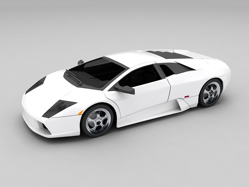 White Lamborghini Gallardo E-Gear 3d rendering