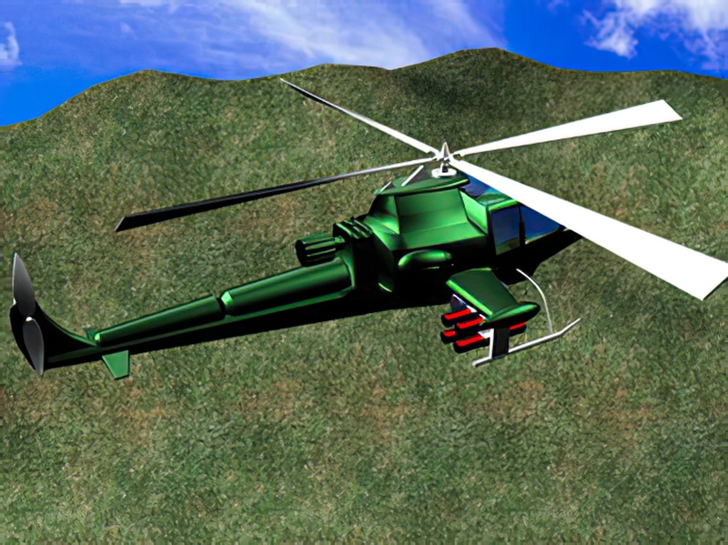 Military Helicopter Animated 3d rendering