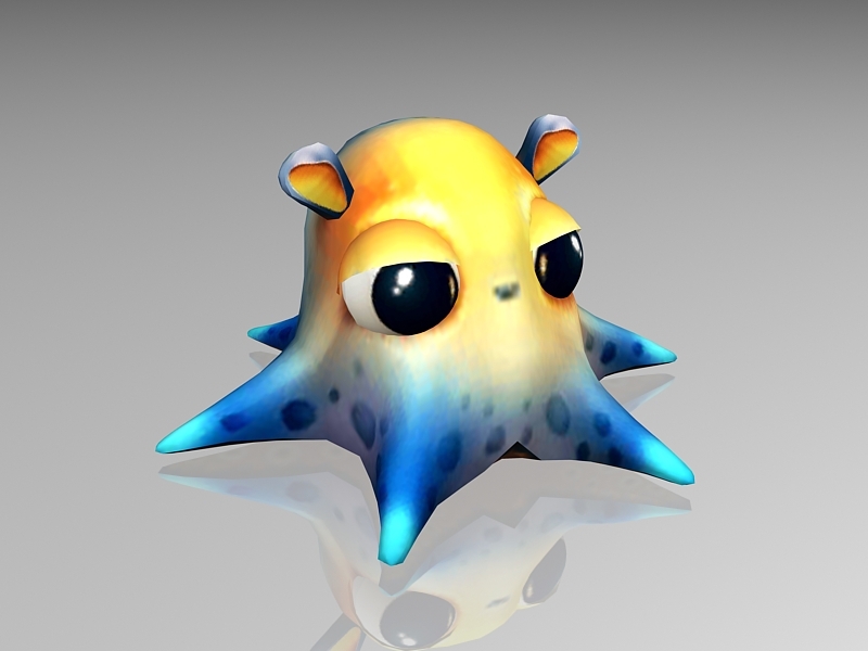 Cute Cartoon Octopus 3d rendering