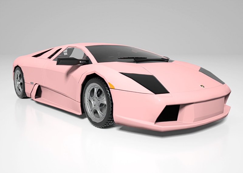 Pink Lamborghini Roadster 3d rendering