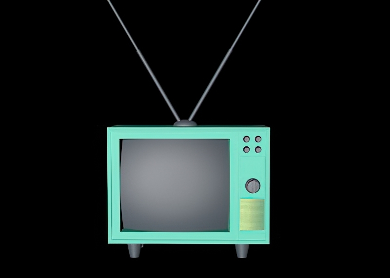 Low Poly Vintage Television 3d rendering