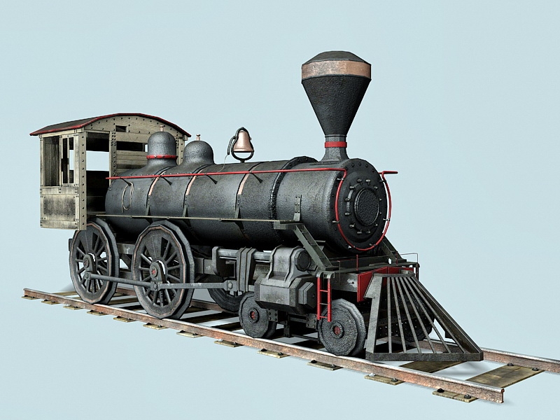 Old Loco Steam Engines 3d rendering