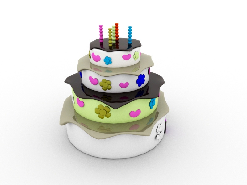 Classic Wedding Cake 3d rendering