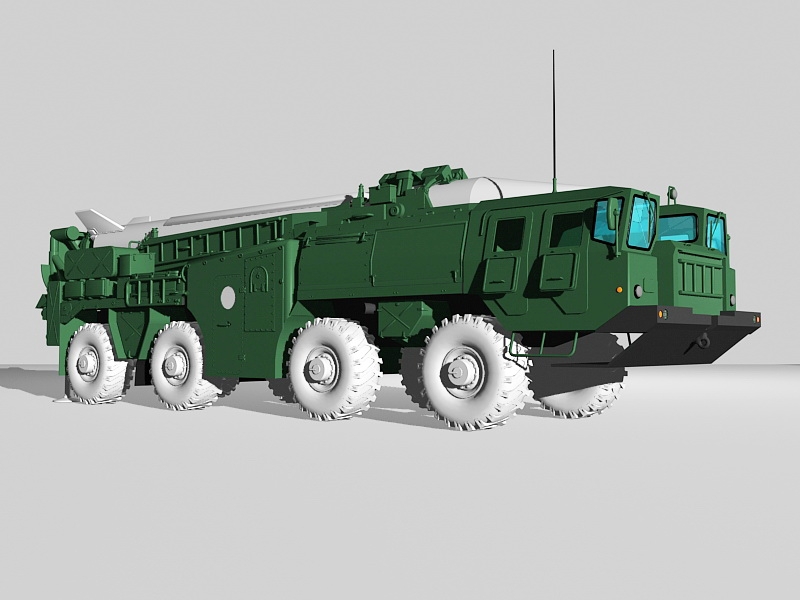 SCUD-B Missile Launcher 3d rendering