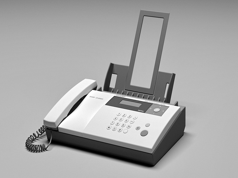 Office Fax Machine 3d rendering