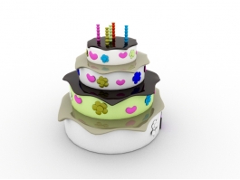 Classic Wedding Cake 3d model preview