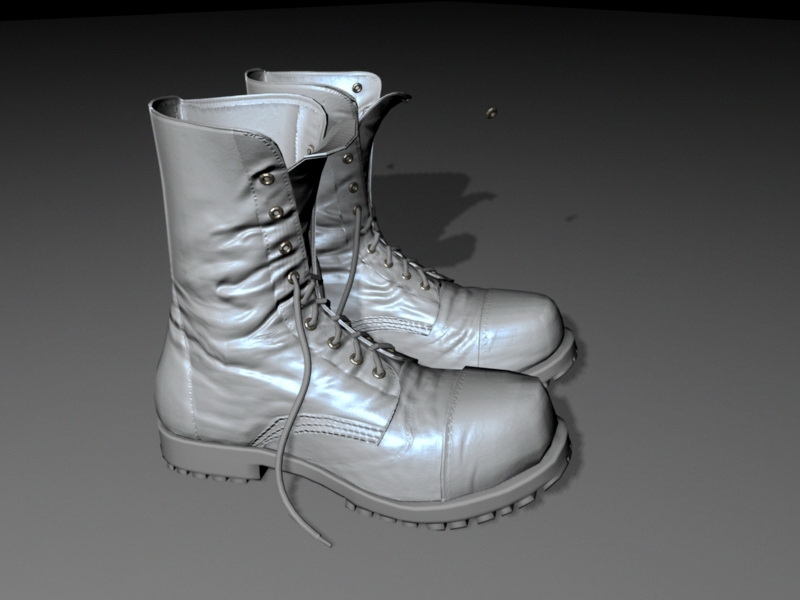 Old Military Style Boots 3d rendering