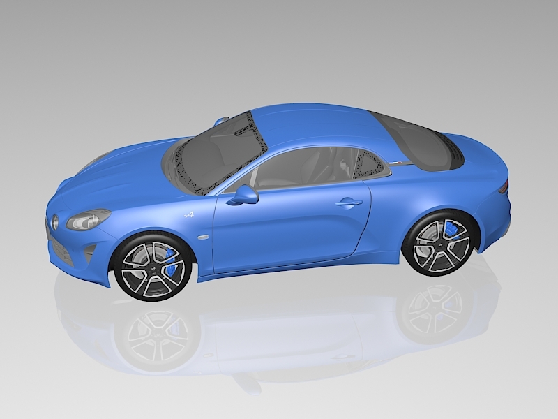 Alpine A110 Sports Car 3d rendering