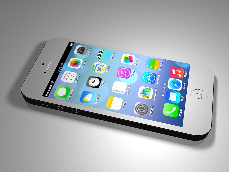 Apple iPhone 5 White 3d rendering