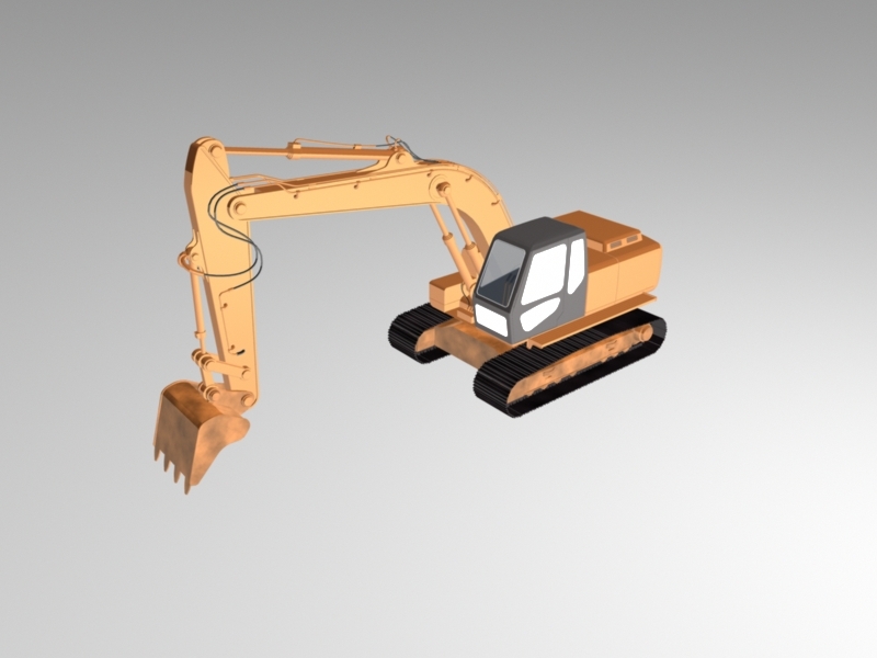 Crawler Excavator 3d rendering
