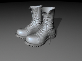 Old Military Style Boots 3d model preview